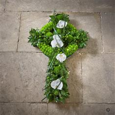 Fresh Flower Celtic Cross Funeral Tribute 
