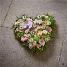 Fresh Flower Heavenly Heart Funeral Tribute 