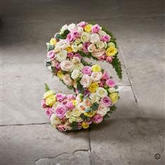 Fresh Flower Initial Letter Funeral Tribute
