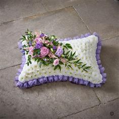 Fresh Flower Lilac Edge Pillow Funeral Tribute