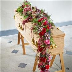 Fresh Flower Romantic Garland Coffin Spray Funeral Tribute 