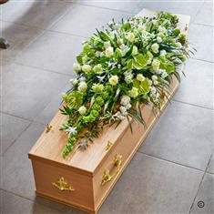 Fresh Flower Elegant Coffin Spray Funeral Tribute