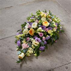 Fresh Foliage Traditional Single Ended Sympathy Spray Funeral Tribute 