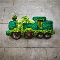 Fresh Flower Train Shape Funeral Tribute 