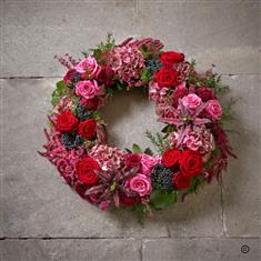 Fresh Rose Large Wreath Funeral Tribute 