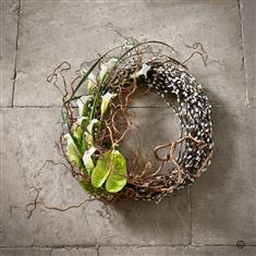 Fresh Foliage Eco Friendly Willow Wreath Funeral Tribute 