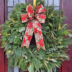 Fresh Foliage Festive Door Wreath