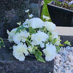 Artificial Grave Flowers - Ivory Carnations 