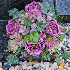 Artificial Grave Flowers - Lilac Roses