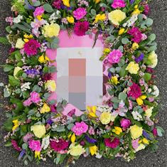 Fresh Flower Picture Frame - A2 Size Funeral Tribute 