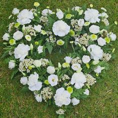 Fresh Carnation Open Heart Funeral Tribute