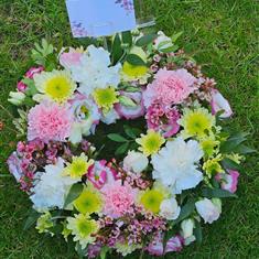 Fresh Carnation Wreath Funeral Tribute 