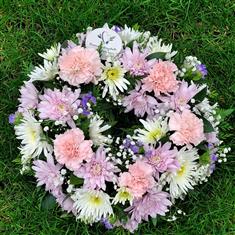 Fresh Flower Medium Size Eternal Circle Funeral Wreath Tribute 