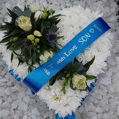 Fresh Flower Medium Size Heart Shape Funeral Tribute 