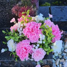 Artificial Grave Flowers - Pink Carnation Mix 