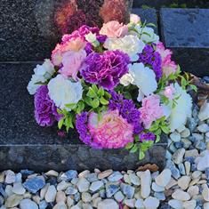 Artifical Grave Flowers - Pink &amp; Purple Mix 