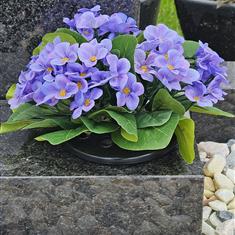 Artificial Grave Flowers - Primula - Lilac