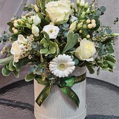Fresh Flower Hatbox Sympathy Arrangement 