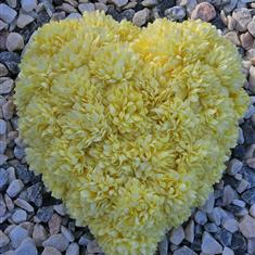 Artificial Grave Flowers - Yellow Chrysanthemum Heart