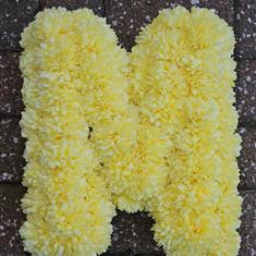 Artificial Funeral Tribute Lemon Yellow MAM letters for HIRE