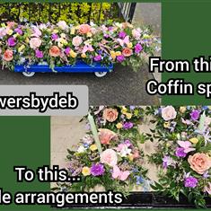 Fresh Flower Coffin Spray - Pastel Cottage Garden