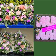 MP1 - Multipurpose Coffin spray pink artificial letters 