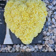 Lemon Artificial Funeral Heart small tribute 