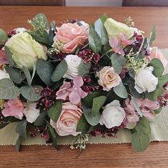 Artificial double ended 1ft funeral spray - peach 