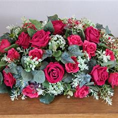 1a - HIRE - 2ft Red &amp; White artificial double ended Coffin Spray 