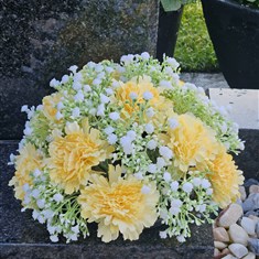 Artifical Grave Flowers - Lemon Carnation &amp; Gyp