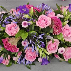 3ft Coffin Spray - pinks, blues, purples