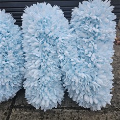 HIRE - SON pale blue fluffy artificial chrysanthemum funeral letters 